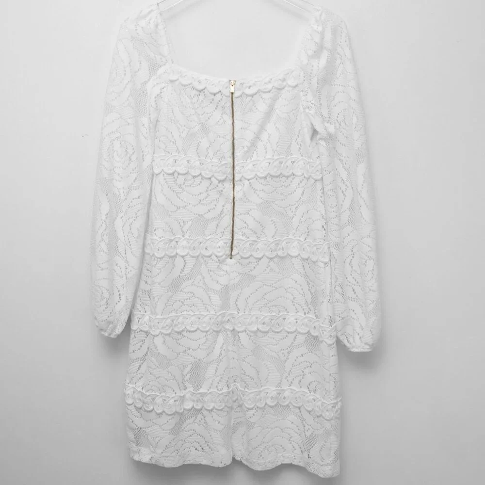 Lilly Pulitzer Zella Lace Dress Floral Bungalow Blossom Resort White Size 6 - Picture 3 of 7